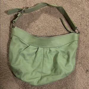 Green Leather Shoulder Bag Y2k Coach bag